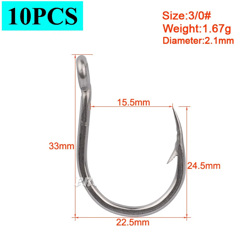 Lưỡi Câu Jig Biển Chống Gỉ, Thép Carbon Cao Cấp