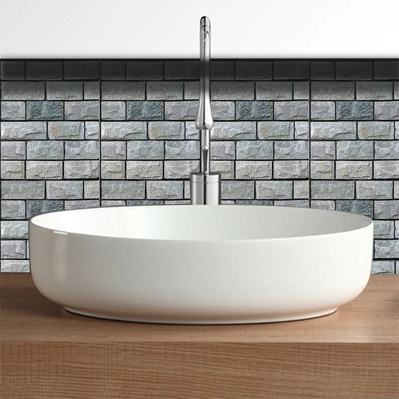 5/10PCS Stereo Wall Stickers Self-adhesive Wallpaper Brick Pattern Creative Stick Heatproof Vinyl Waterproof Kitchen Home Decor