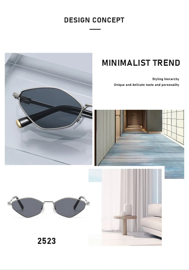 Kính Mát Kim Cương Vintage Hàn Quốc Khung Kim Loại