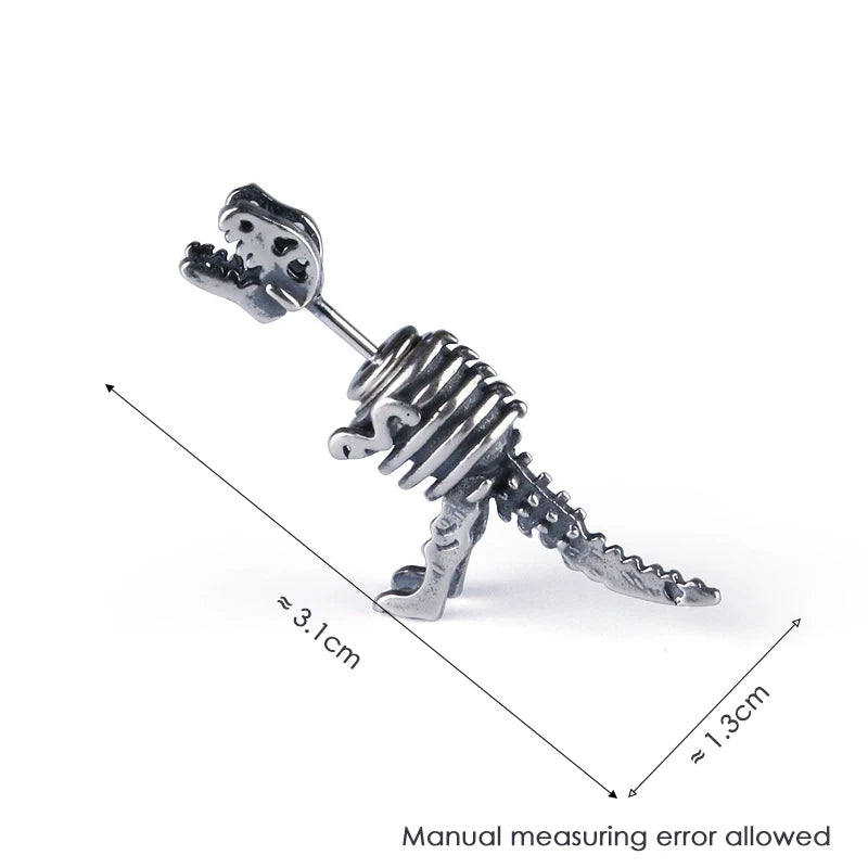 Gothic Punk Mechanical Dinosaur Earrings For Women