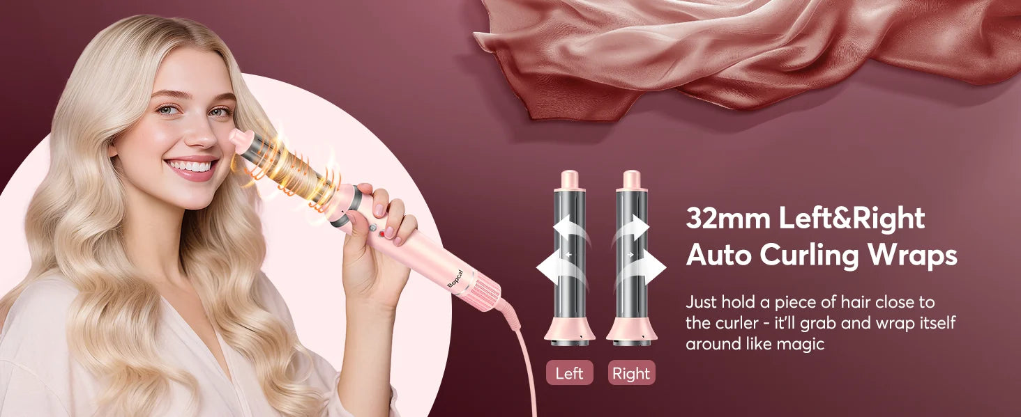 High Speed ​​5 in 1 Hair Dryer Hot Air Comb Set,Hair Brush Curling Iron Hair Straightener Styling Tool For Blow Dryer Gift Box