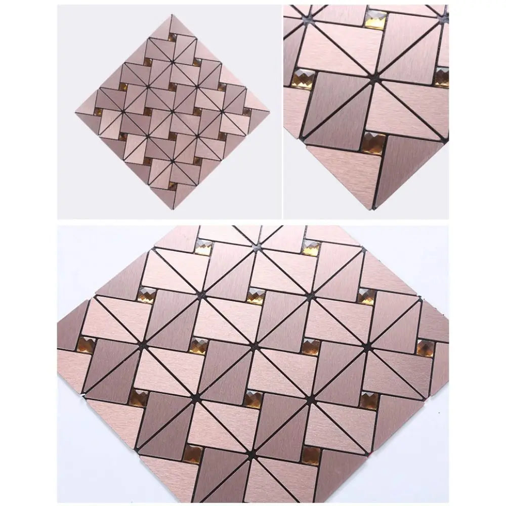 Home Decor Square Mosaic Sticker Aluminum Plastic Moisture-proof Tile Wall Sticker Waterpoof Self-adhesive Art Mural Bathroom