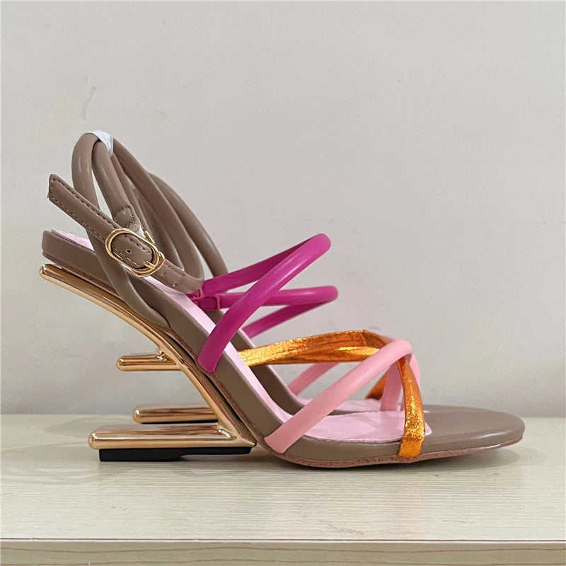 Gladiator Style Summer High Heel Sandals Size 42