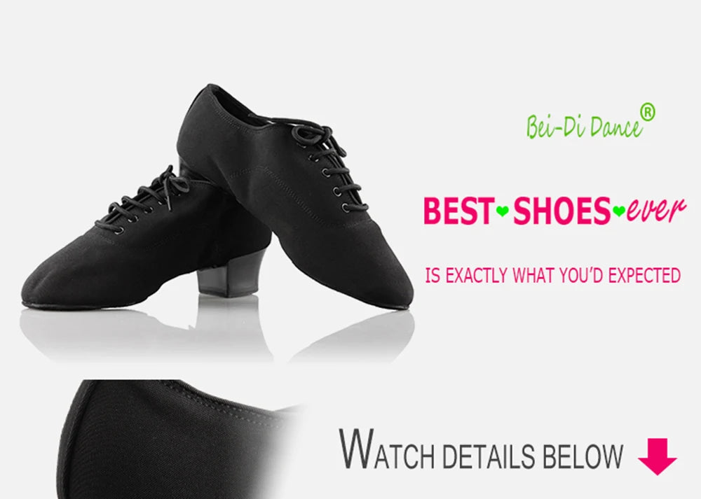 Men's Latin Dance Shoes Canvas Soft Sole 4.5cm