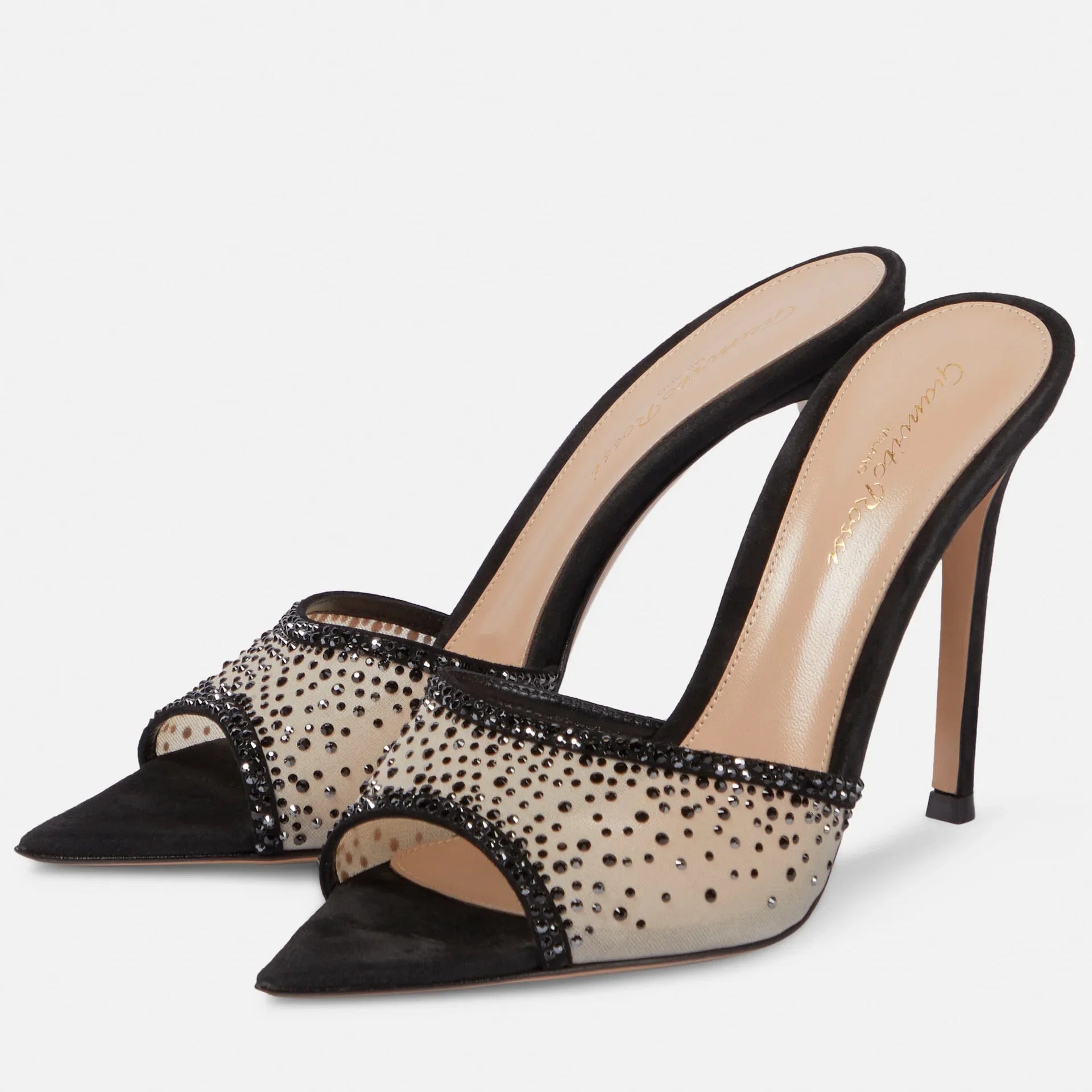 Women's Pointed Toe Rhinestone High Heel Sandals for Elegant Party