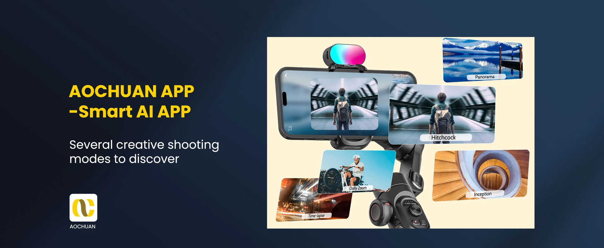 AOCHUAN Smart XE Combo Phone Gimbal Stabilizer with Extension Rod 3-Axis Phone Gimbal Stabilizer For iphone and Android phone - Daisan Mart