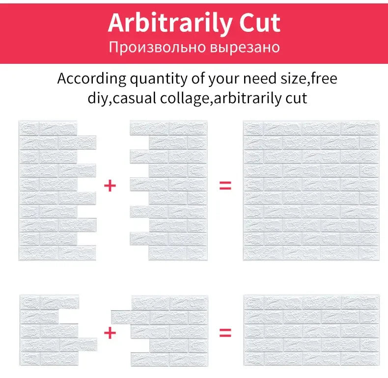 10Pcs 3D Self-Adhesive Wall Stickers Living Room Home Luxury Wall Decor Peel and Stick DIY Modern Wallpaper Bathroom Waterproof
