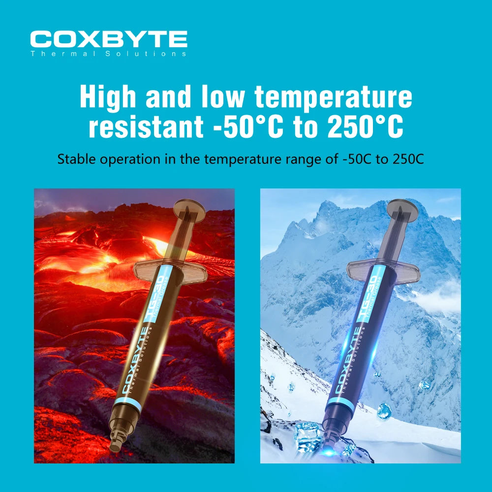 Coxbyte TG-30 Thermal Paste 17.5W-mk for AMD Intel Processor CPU Cooler Computer Cooling Fan VGA GPU Compound Heatsink Plaster