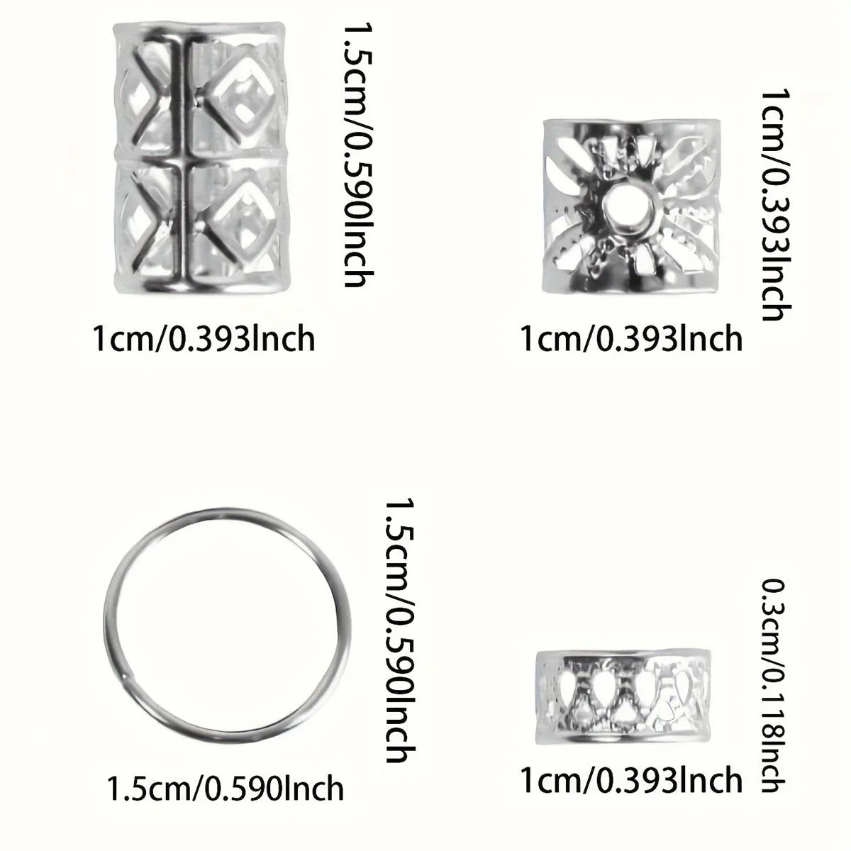 Bộ 80 Hạt Trang Sức Tóc Tết Đa Dạng Cho Nam Nữ