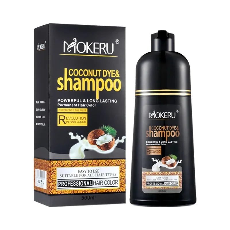 Mokeru Natural Black Hair Dye Shampoo Long Hair Care