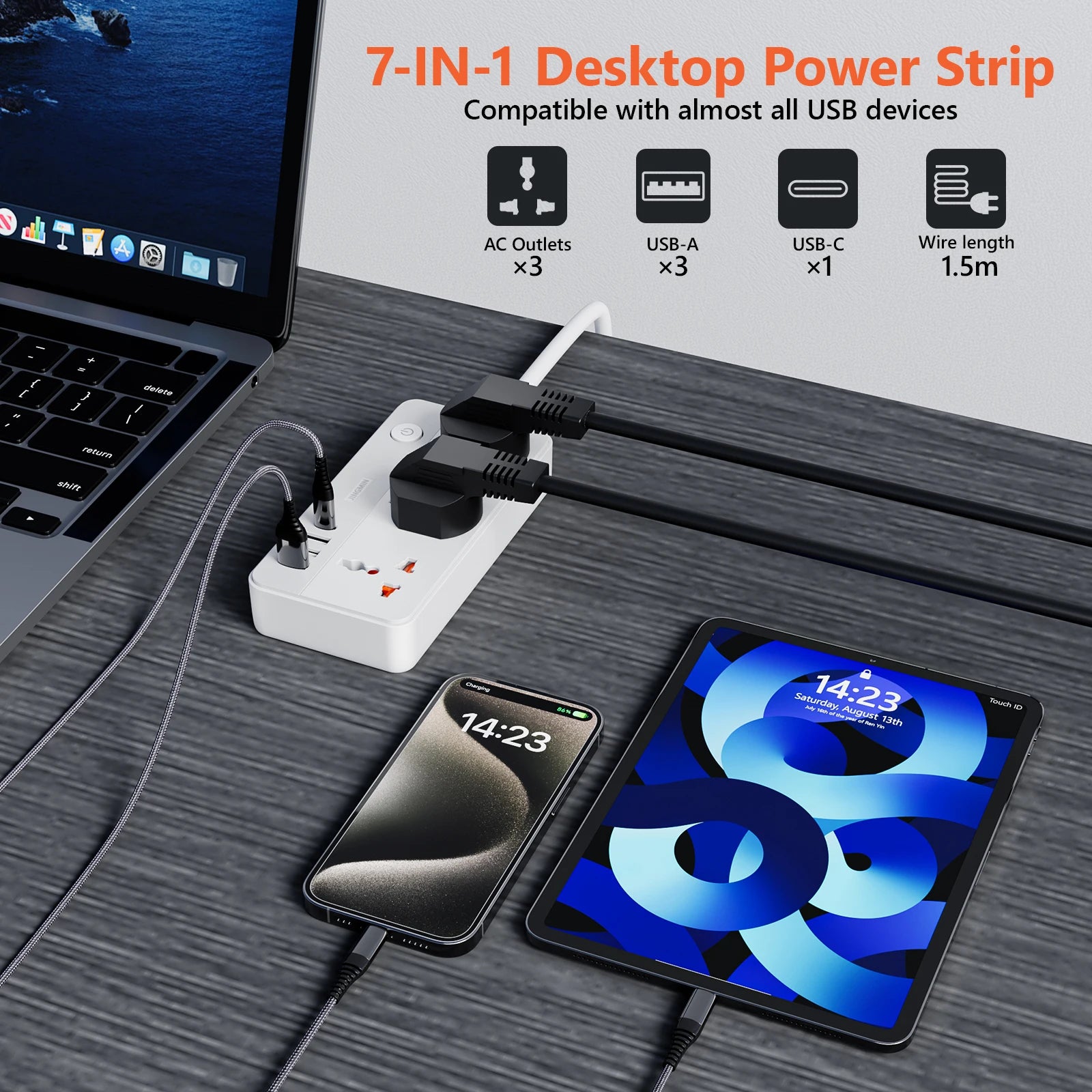 Ổ Cắm Đa Năng Sạc Nhanh 20W USB & Cáp 1.5M Tiện Dụng - Daisan Mart