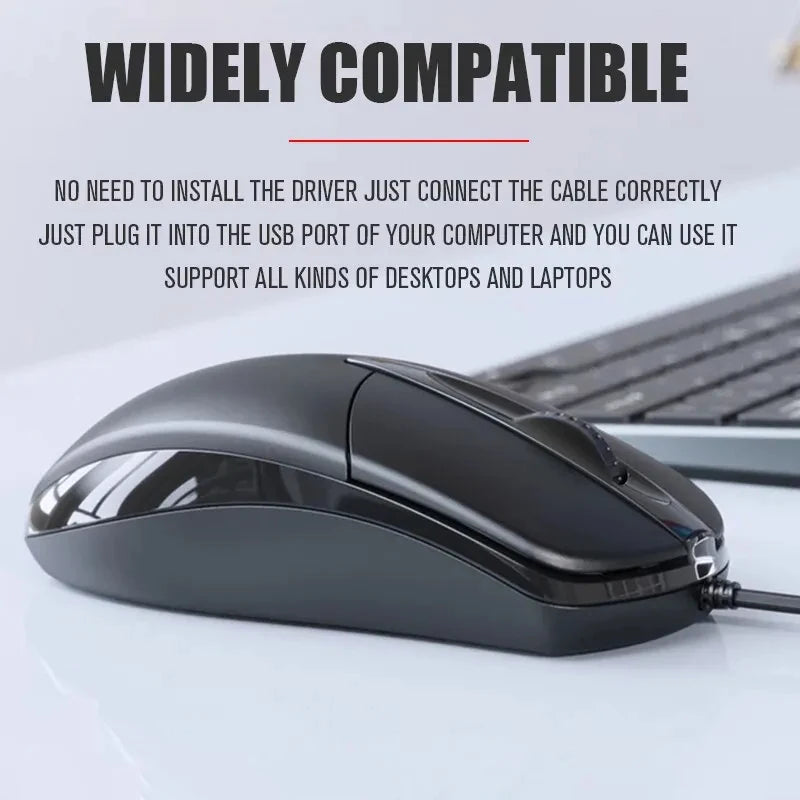 Xiaomi Wired Mouse USB Computer Optical Mouse with Ergonomic Design 1200 DPI 3 Buttons Mouse for Office Home Use