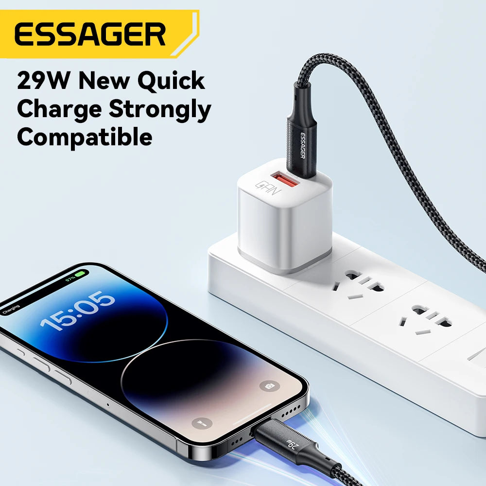 Dây Sạc Nhanh 20W Essager Type C to Lightning Cho iPhone