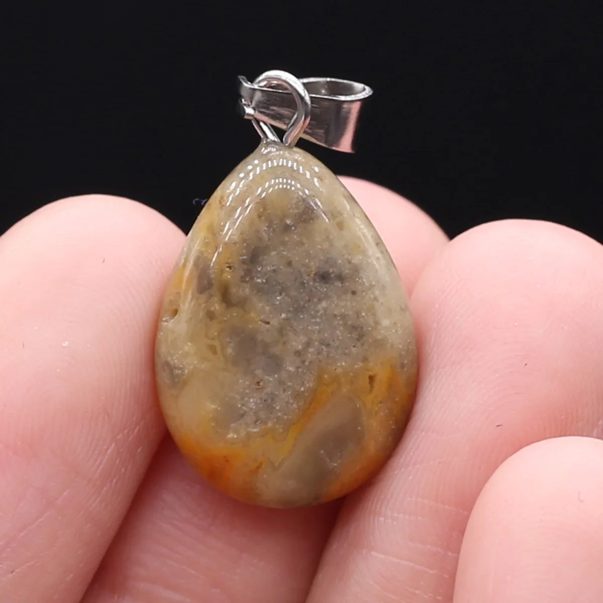 Unique Oval Natural Agate Pendant