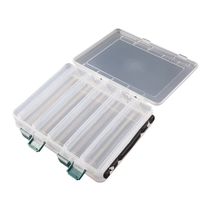 Double Sided 14/10 Compartment Fishing Tackle Box For Sea Fishing Lure Bait Hook Accessories extra-large space Storage Box