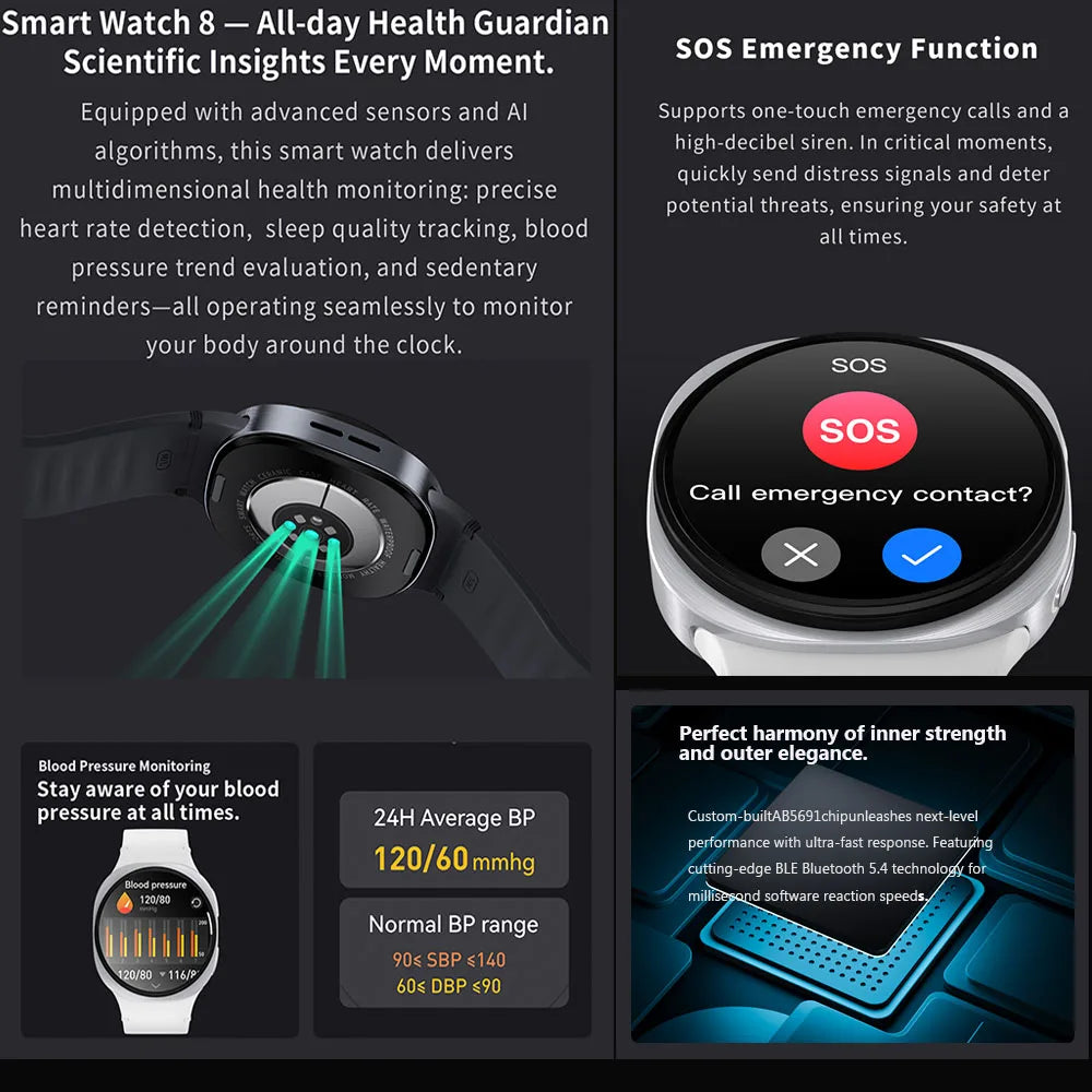 Đồng Hồ Thông Minh Series 8 Siêu Mỏng GPS Chống Nước