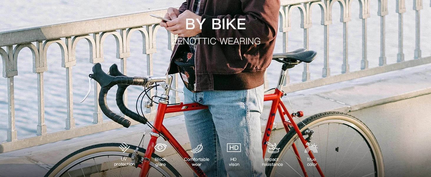 Kính Mát ZENOTTIC Vuông Cổ Điển Chống Tia UV Siêu Nhẹ