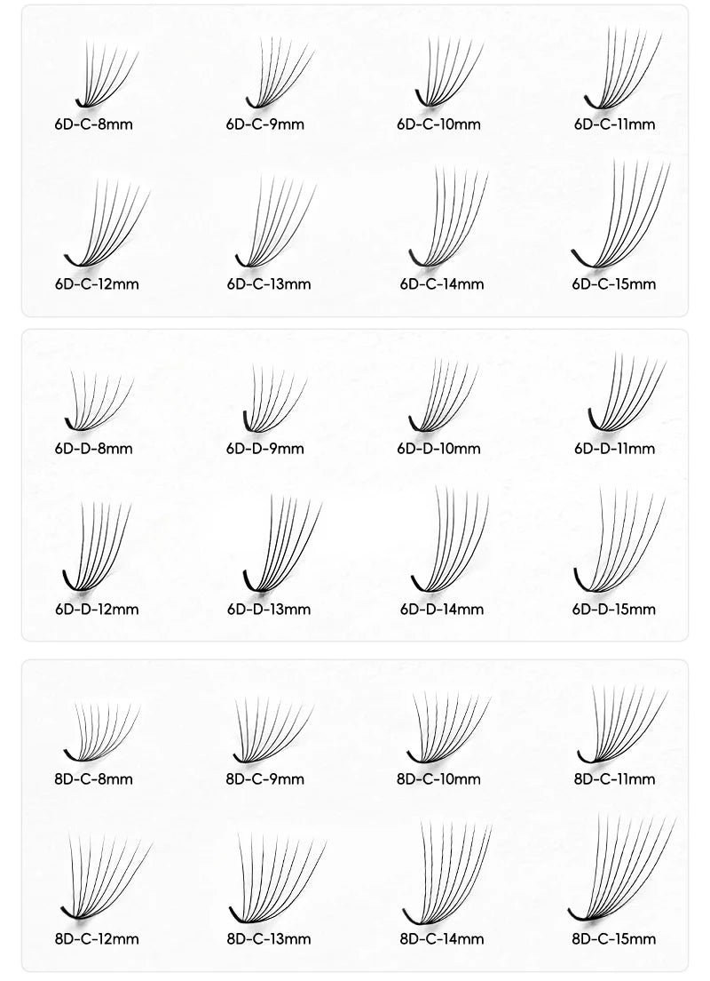 500-Cluster Thick Eyelash Extension Fan – Convenient Built-in Fan