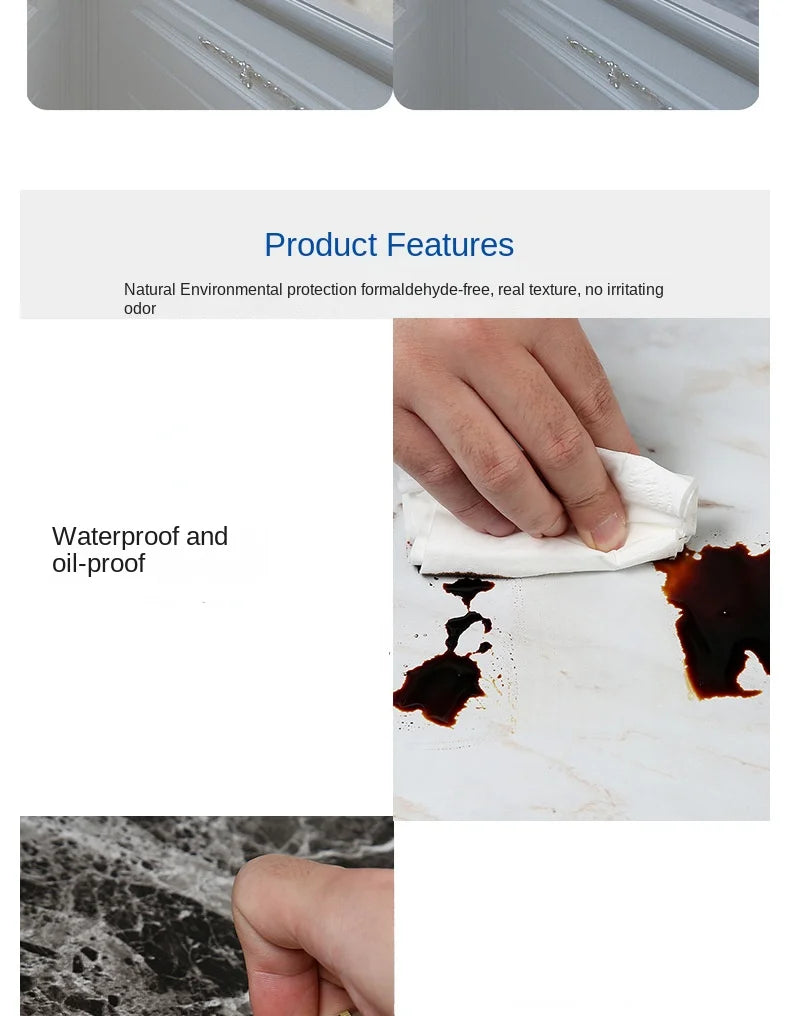bathroom living room bedroom waterproof marbre self adhesive Imitation tegel wall stickers kitchen cabinets oil proof sticker