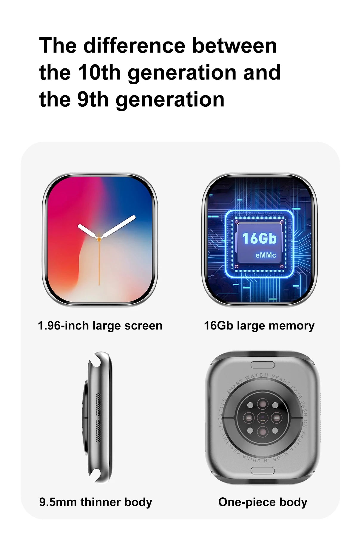 Đồng Hồ Thông Minh 10 Series, Màn Hình 1.96, NFC, IP68