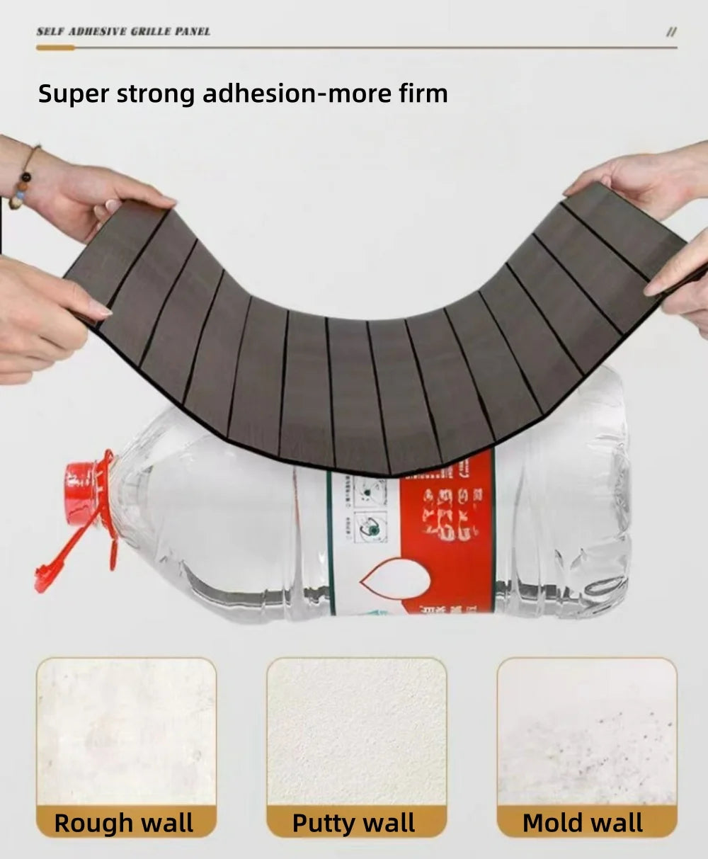 60cm X 3m Pvc Thickened Wall Sticker Self Adhesive Waterproof Moisture Proof Decorative Ceiling Grille Board Background Wall