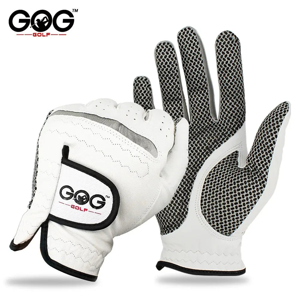 Men's Sheepskin Golf Gloves Anti-Slip Breathable