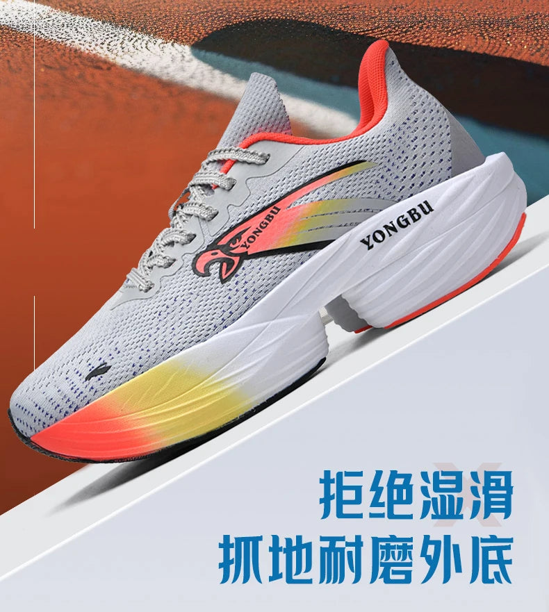 Giày Chạy Bộ Đệm Khí Carbon Nhẹ Êm Chân Chống Trượt