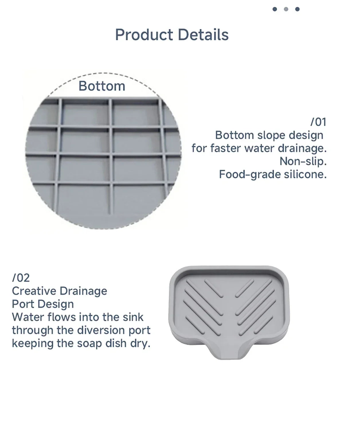 45° Silicone Faucet Mat Kitchen Sink Tray Soap Dispenser Sponge Drain Pad Sink SplashDrying Mat Countertop Storage Tray SoapTray