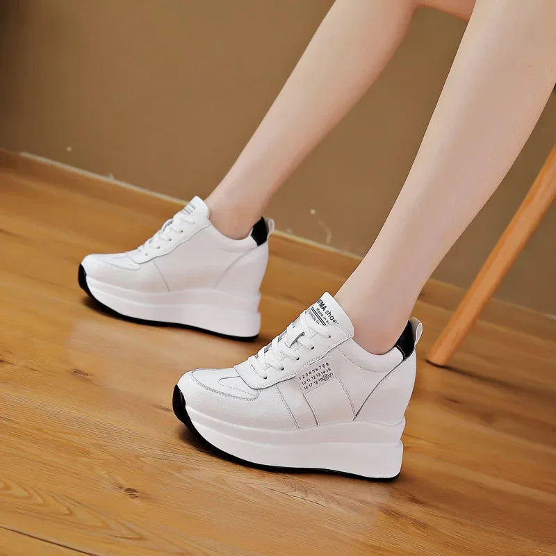 Women's Fashion Genuine Leather Sandals Increase Height 9cm DX142