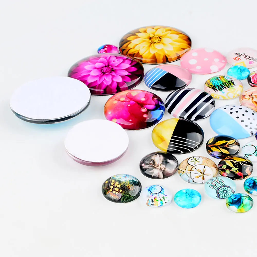 Square Green Pattern Glass For Handmade Jewelry