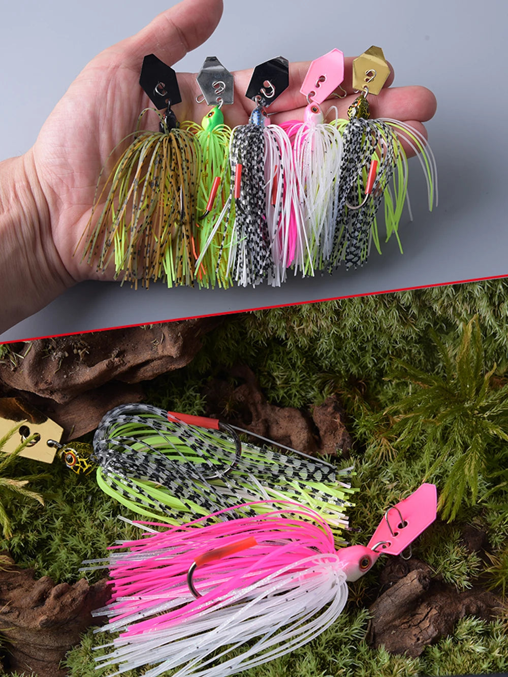 Mồi Câu Spinner 7g-21g Bộ Lưỡi Câu Kim Loại Weedless