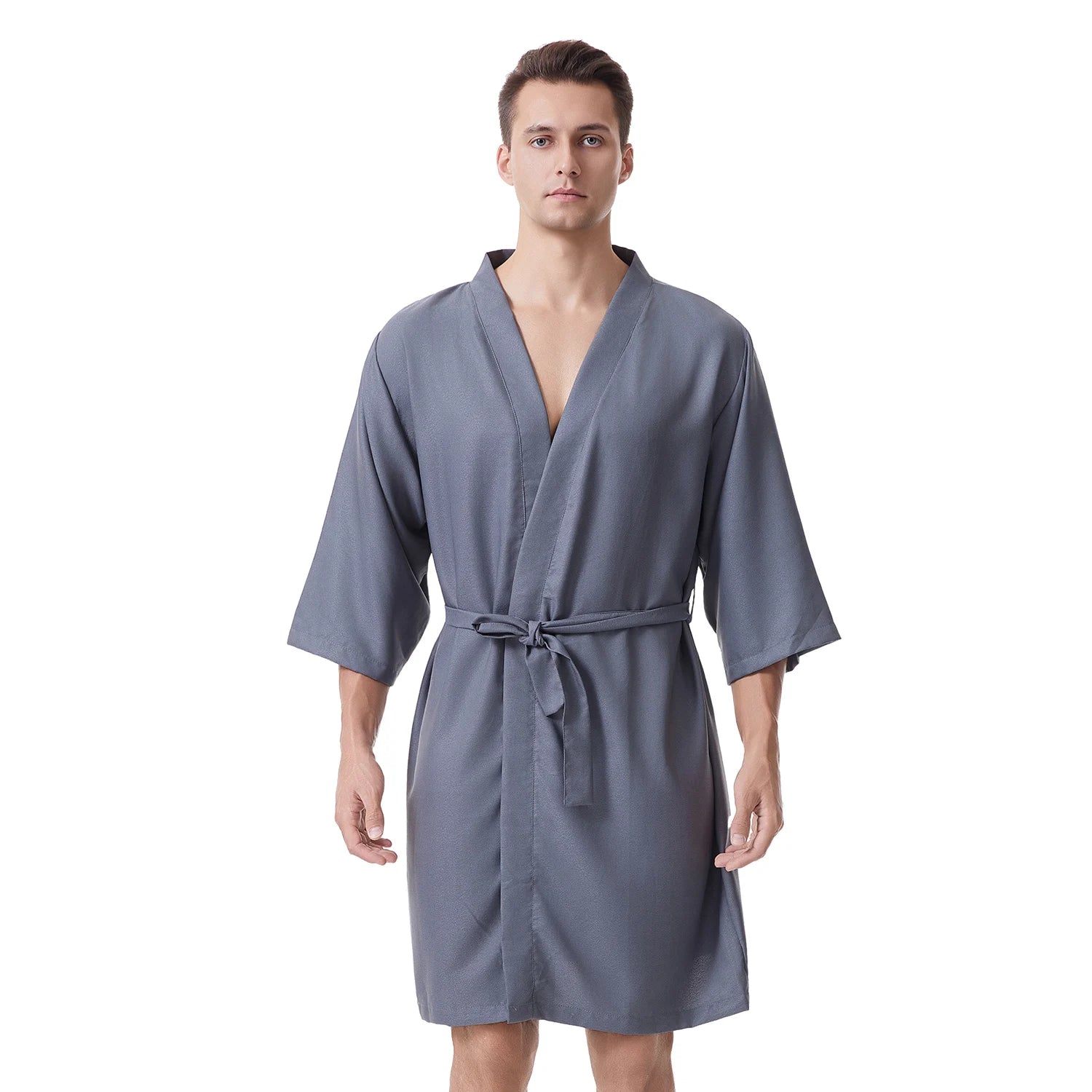 Microfiber Unisex One Lined Cooling Robe with Belt, Soft Lightweight and Super Absorbent, Friendly-Skin, Beach, Bathroom