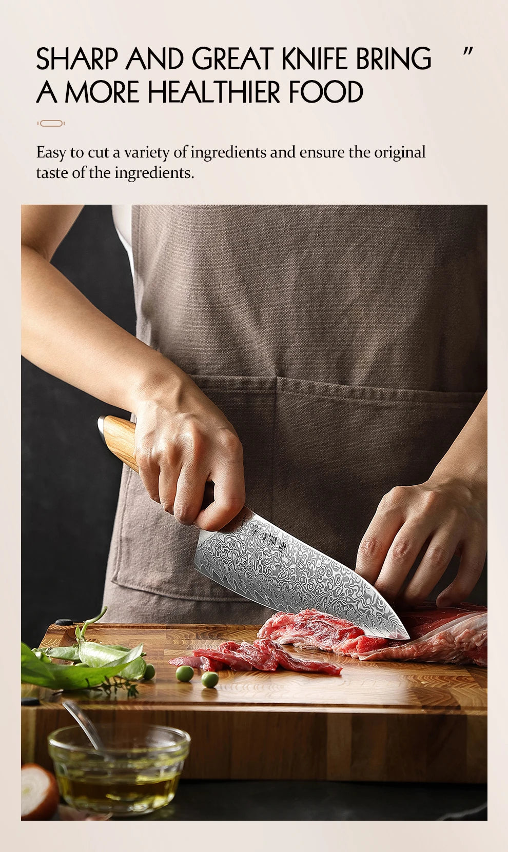 HEZHEN 1PC Or 2PC Knife Set 73 Layer Damascus Steel Powder Steel Core Sharp Kitchen Knives Olive Wood Handle Gift Box