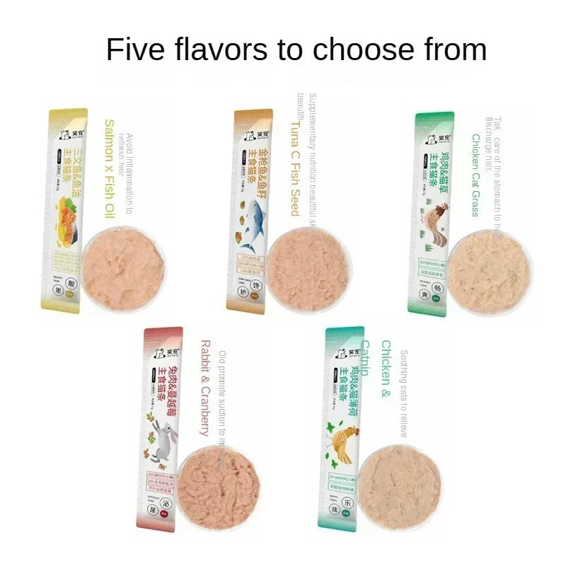 Cat Snack Rewards 50 Packs - Fresh Meat, Cat Grass, Nutrition