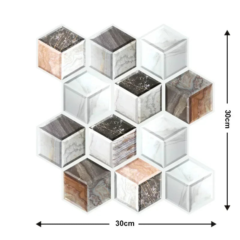 5/10PCS Stereo Wall Stickers Self-adhesive Wallpaper Brick Pattern Creative Stick Heatproof Vinyl Waterproof Kitchen Home Decor