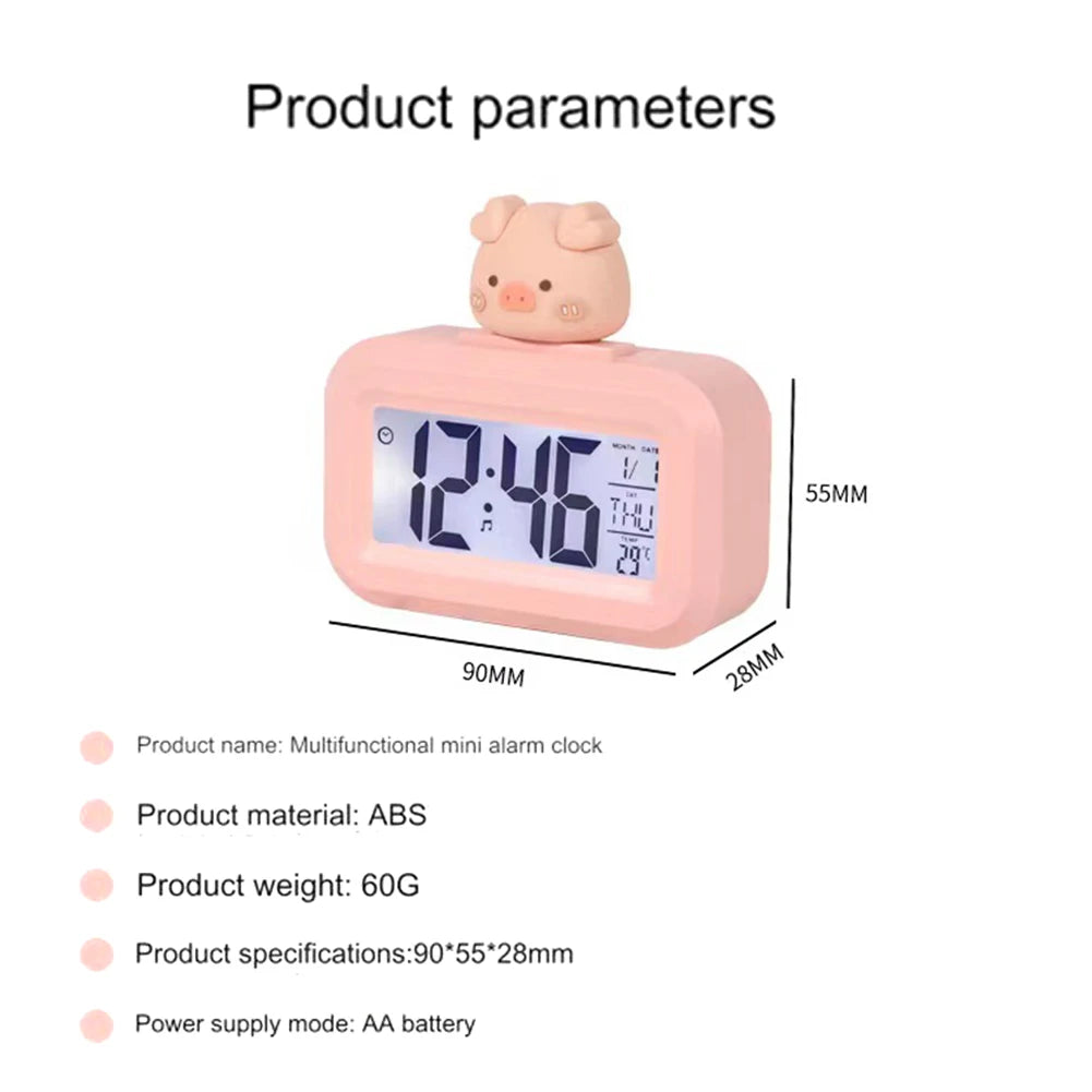 Đồng Hồ Báo Thức LED Hoạt Hình Đa Năng Cho Học Tập