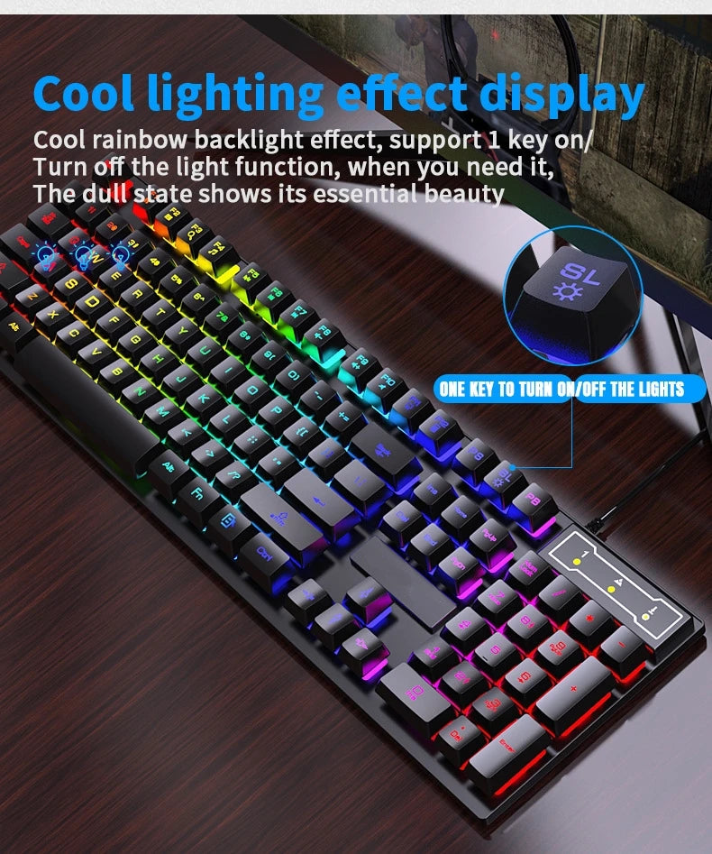 Multi-Color Waterproof Gaming Keyboard and Mouse Set