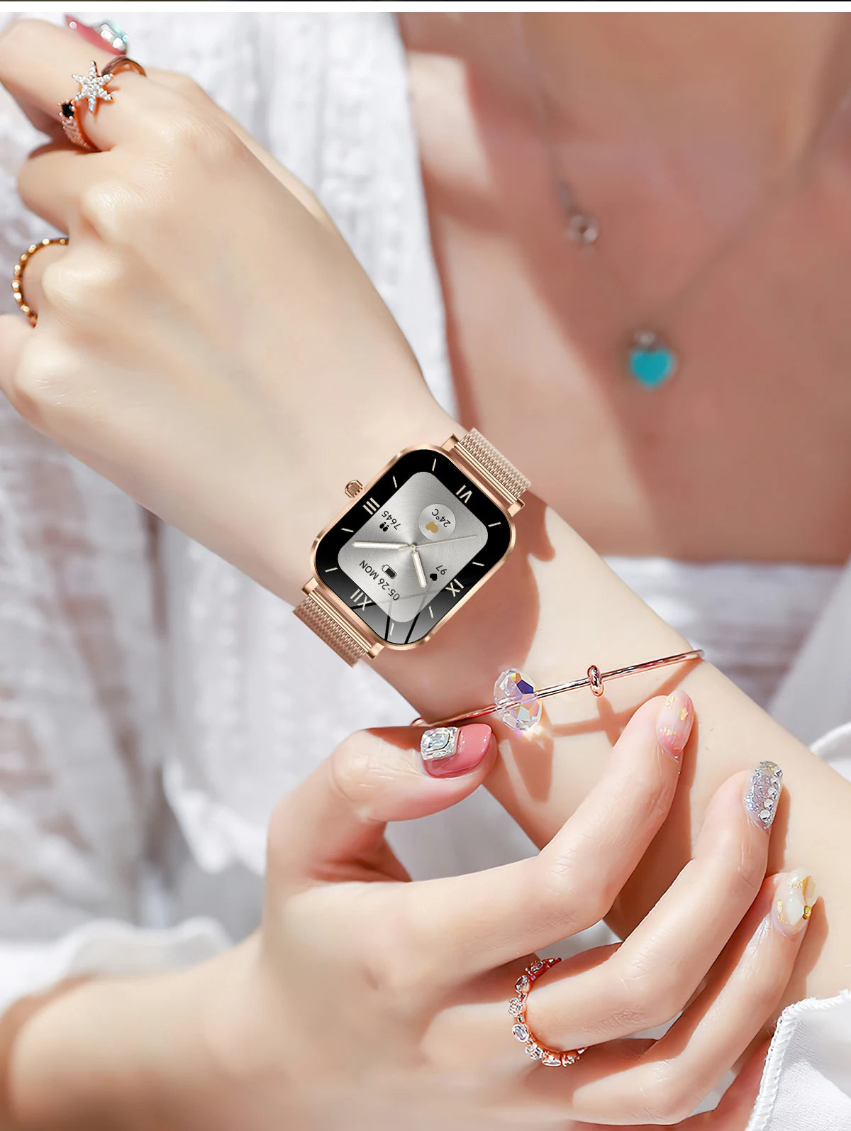 Đồng Hồ Thông Minh Nữ 2025 Cảm Ứng Gọi Bluetooth