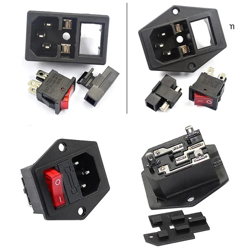 250V LED Universal Power Socket with Switch and Fuse