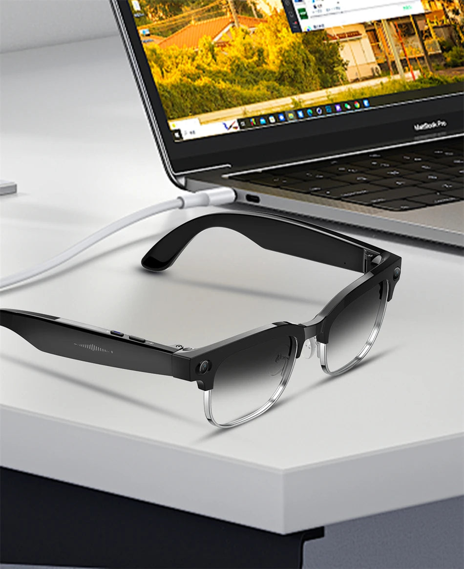 LIGE 4K AI Smart Glasses, 800W Camera, Bluetooth, Touch