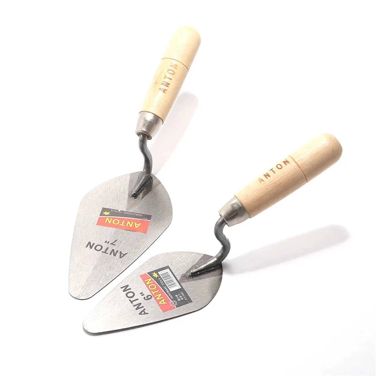 Carbon Steel Plastering Trowel 6 inch 7 inch Pointed Bricklaying Knife Round Wooden Handle Trowel Wall Brick Trowel Mason Tools