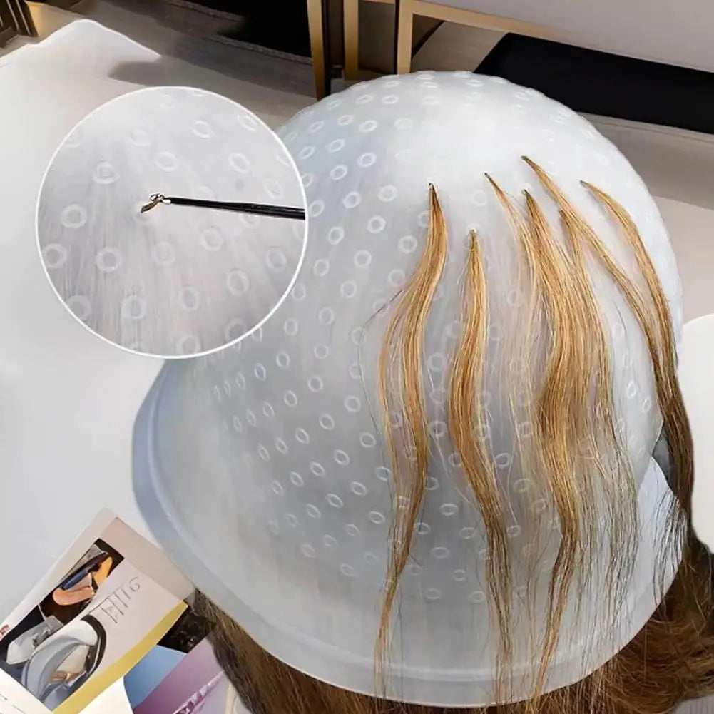 Mũ Nhuộm Tóc Silicone Kèm Kim Chuyên Dùng Salon