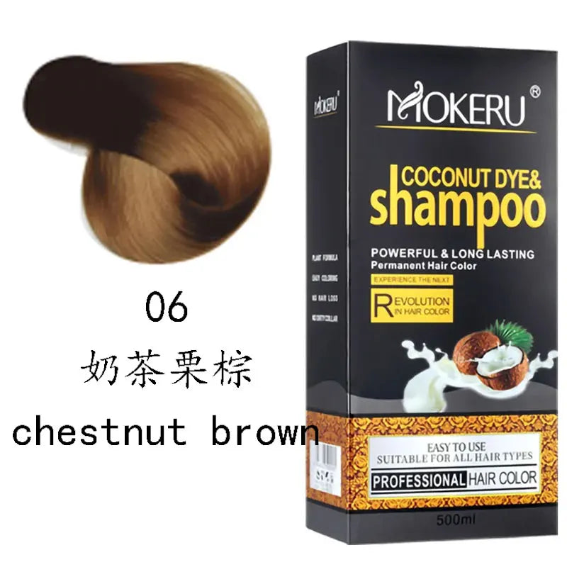 Mokeru Natural Black Hair Dye Shampoo Long Hair Care