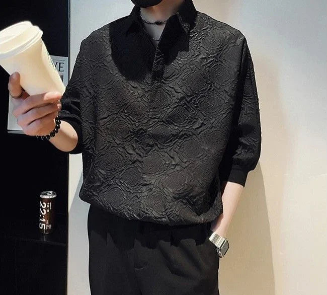 Latest Classy 2025 Men's White Half-Sleeve Shirt