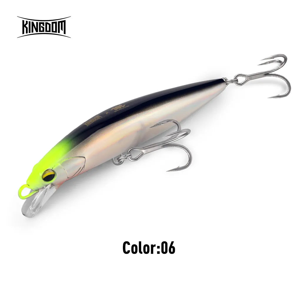 Kingdom Saltwater Minnow Lure 140mm 38g Sinking Wire Go Through Body Wobblers Long Casting Artifical Bait For Seabass Jerkbait