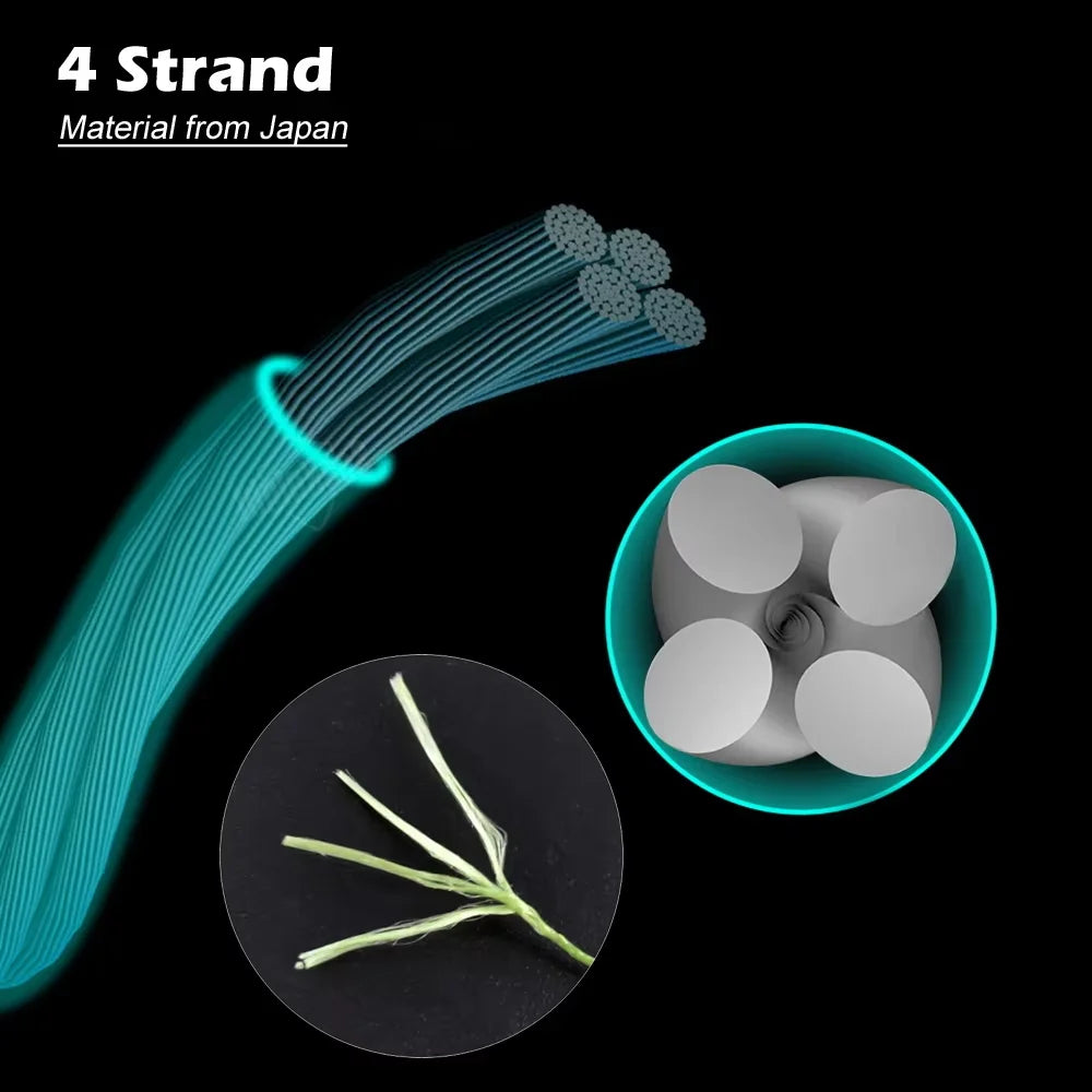 Dây Câu Cá Hirisi 300M PE Bện 4 Sợi 15-50LB Mềm Mượt