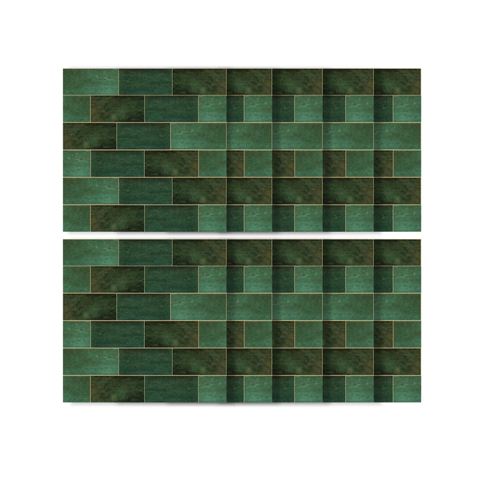 10Pcs Set Retro Dark Green Brick Wall Stickers Mosaic Tile Sticker Bathroom Kitchen Home Wall Background Embellishment