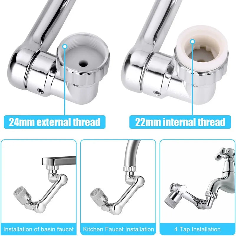 Vòi Xoay 1080° Đa Năng - Đầu Phun Nước Rửa Bồn Bếp - Daisan Mart