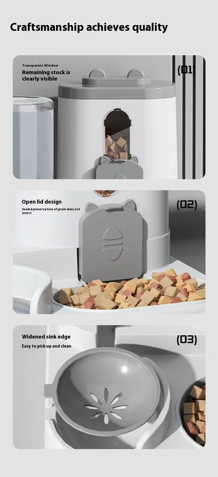 Automatic Dog Cat Feeder and Water Dispenser Gravity Food Feeder and Waterer Set with Pet Food Bowl Universal Pet Products - Daisan Mart