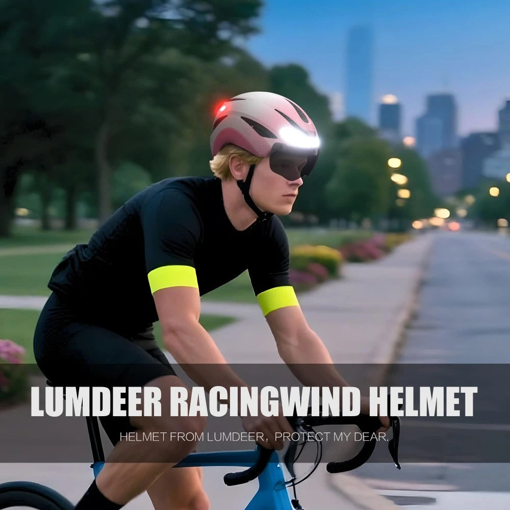 HelmetPro: LED Bicycle Helmet &amp; Magnetic Goggles